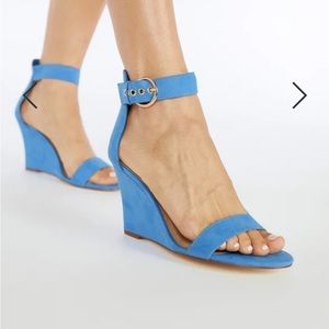 Brand new blue buckle wedges